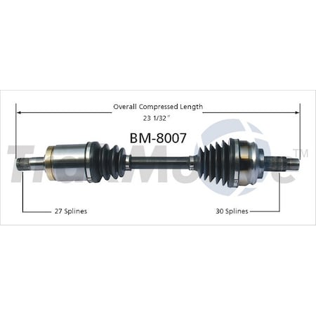 Surtrack Axle Cv Axle Shaft, Bm-8007 BM-8007